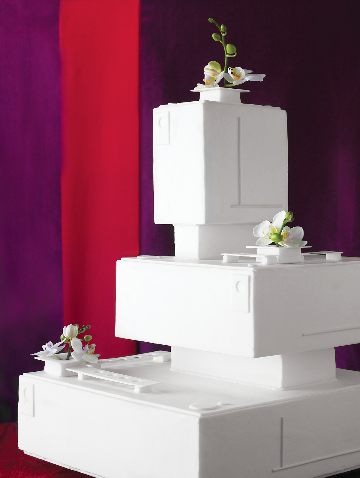 all-white wedding cake