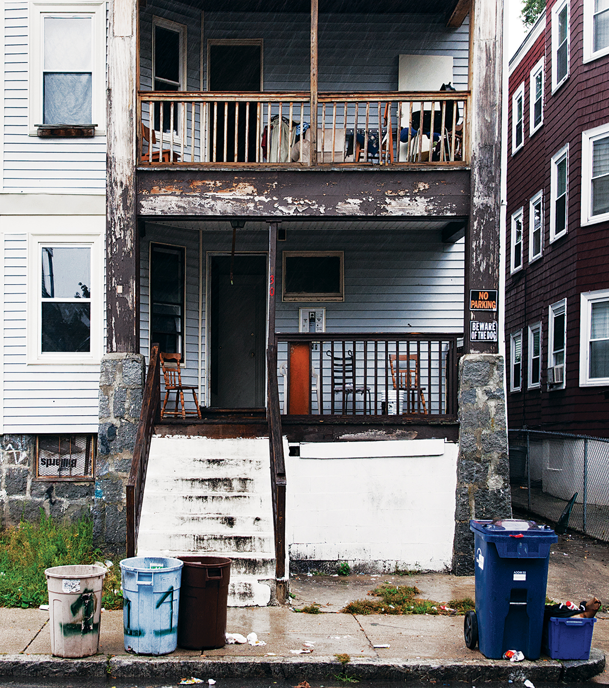 Landlords who own houses like 30 Ridgewood Street in Dorchester have drawn the city's ire.                         Photograph by Scott M. Lacey