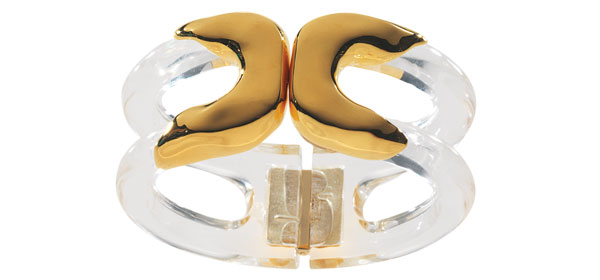 Alexis Bittar Modernist Lucite and gold-plated-metal cuff
