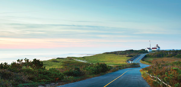 long road with ocean view