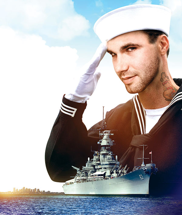 Sailor and ship illustration 