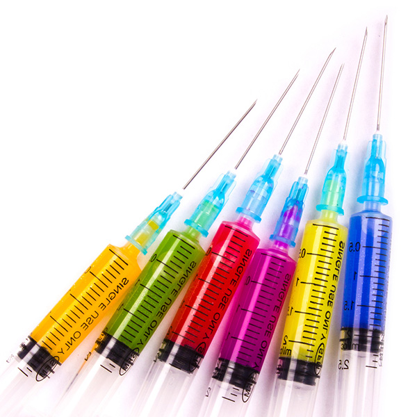 colored syringes