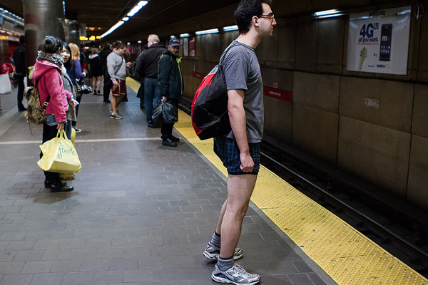 no pants subway ride boston 2013 photo