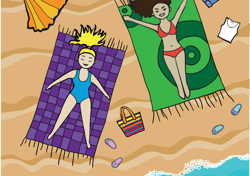 Beach illustration via Shutterstock