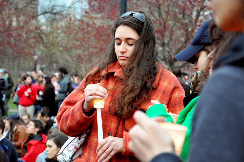 Mourners gathered on the Boston Common on April 16 for a vigil. Photo by Regina Mogilevskaya