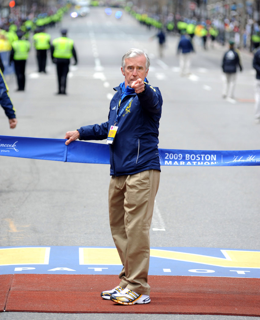 Meagher at the 2009 Boston Marathon. Photo by Victor Sailer