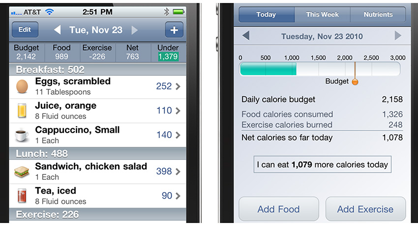 An example of Lose It!'s food log and progress tracker. Photo provided.