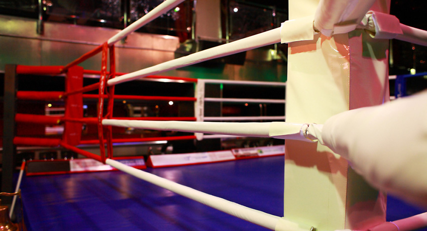 Boxing ring photo via Shutterstock