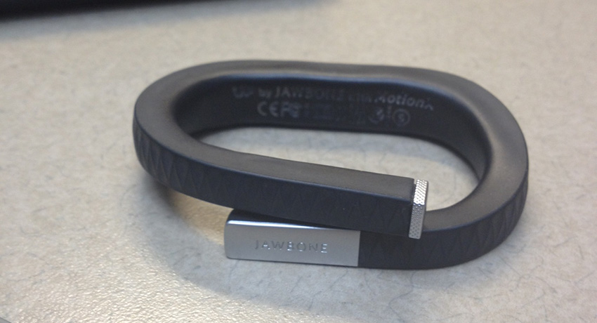 My Jawbone UP on my desk. It says to wear it 24/7, but I don't wear it in the shower.
