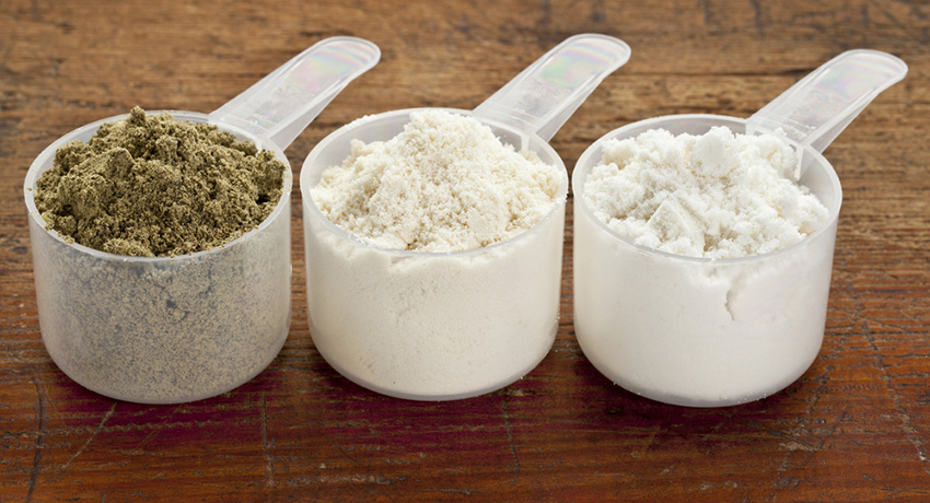 Protein powders photo via Shutterstock