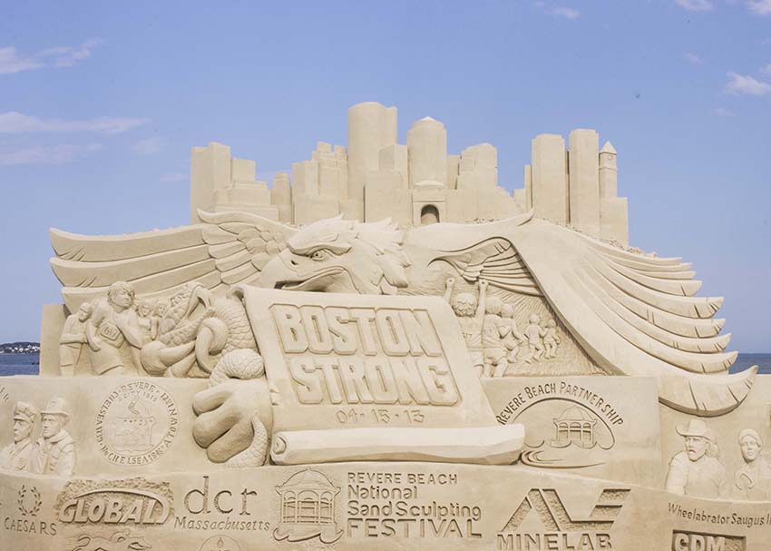 boston strong sand sculpture