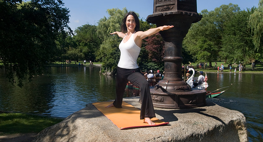 Sara doing yoga in the Public Garden. Photos provided by Annie Pickert Fuller.