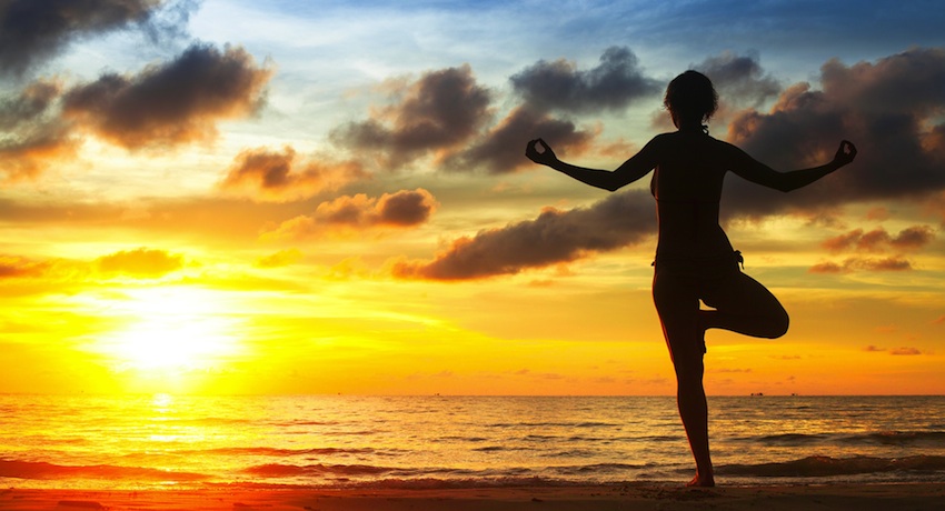Yoga image via Shutterstock. 