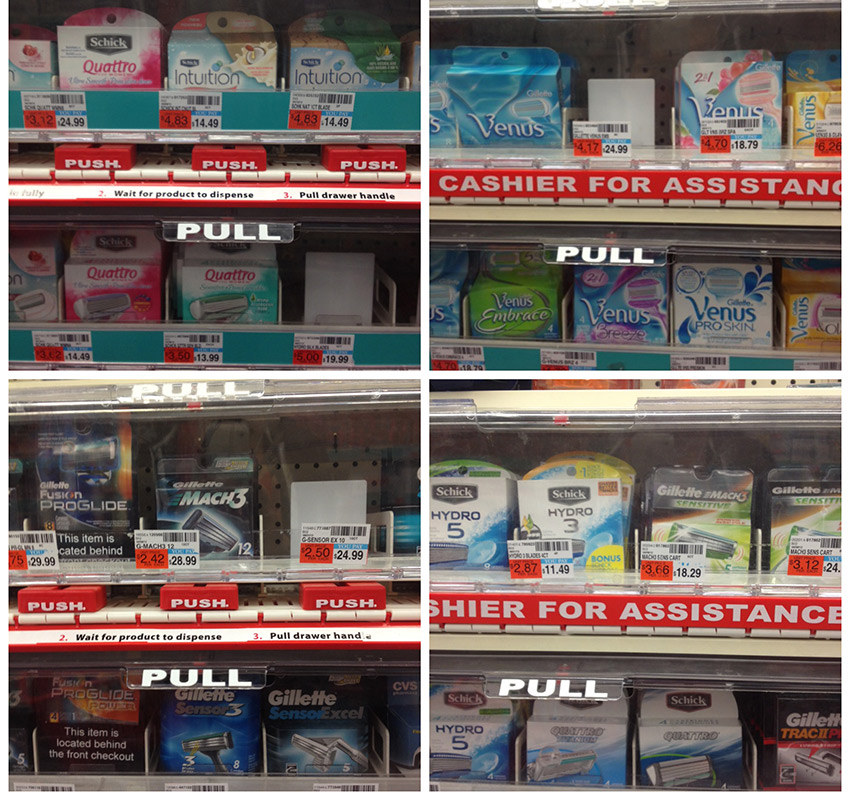 The razor section at CVS is not small. Photo by Melissa Malamut