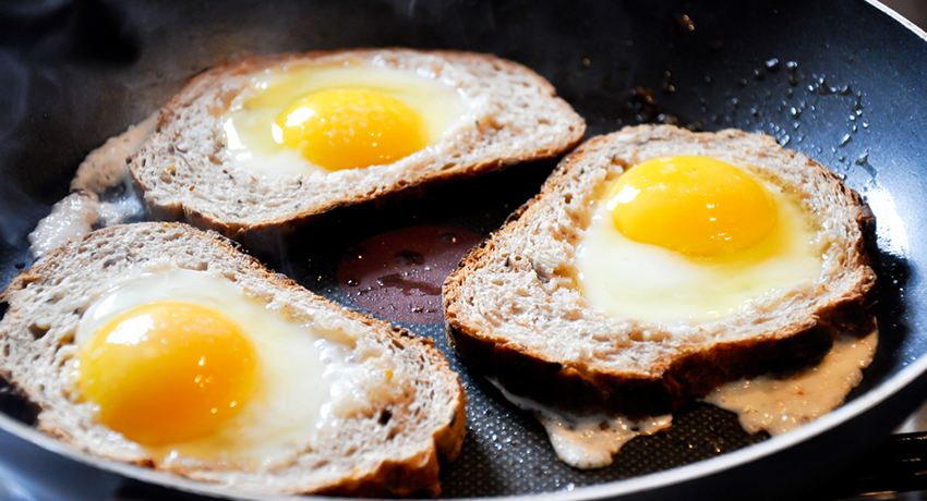 Even fried eggs can be made in a healthy way. Breakfast image via shutterstock