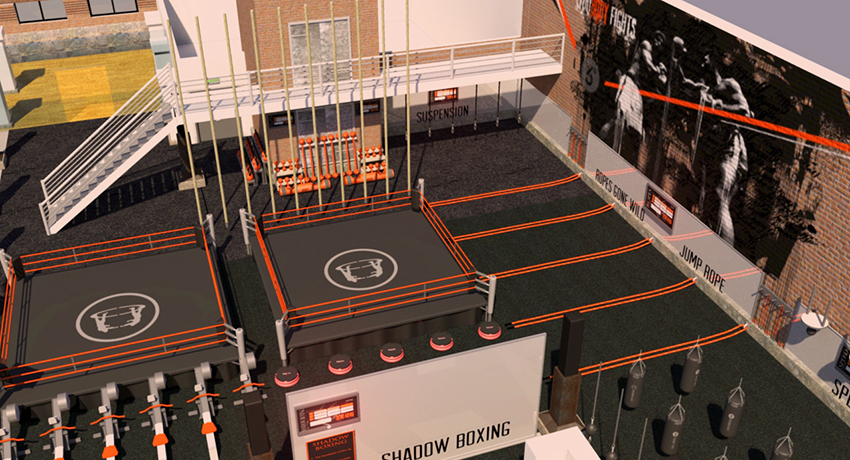 Rendering of the new mega-gym. Image provided.