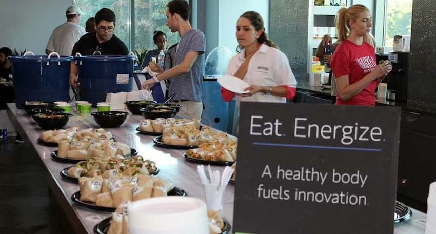 Healthy food was provided all weekend during the hackathon. Image via HackFit Facebook.