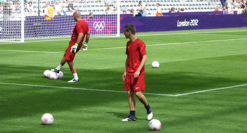 Dr. TK on the field at the London 2012 Olympics