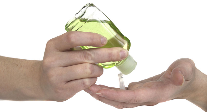 Hand sanitizer image via shutterstock