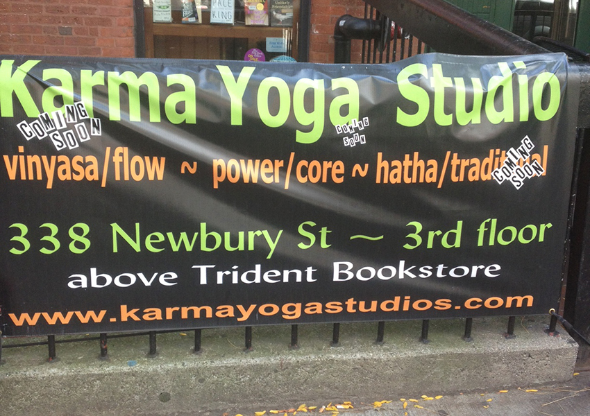 Karma Yoga sign on Newbury St.