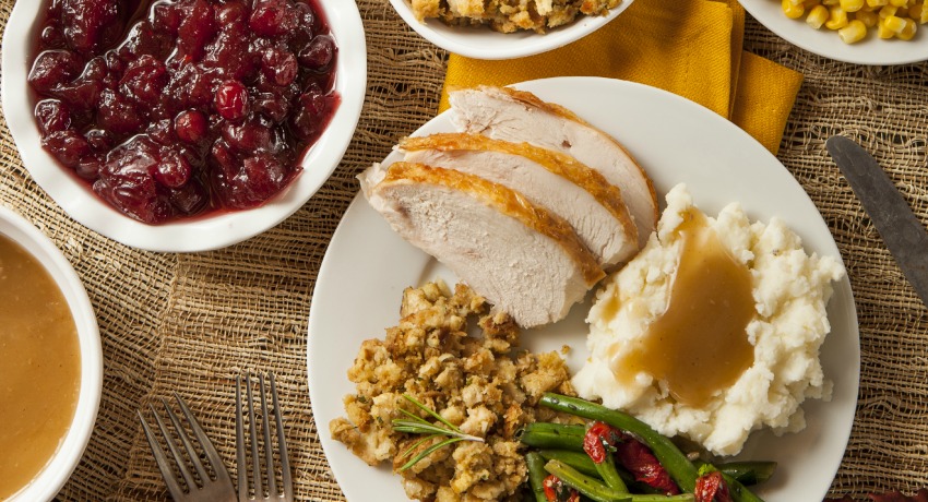 Holiday meal photo via shutterstock