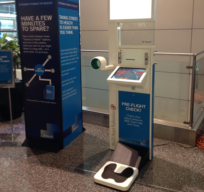 The new health stations at Logan Airport.