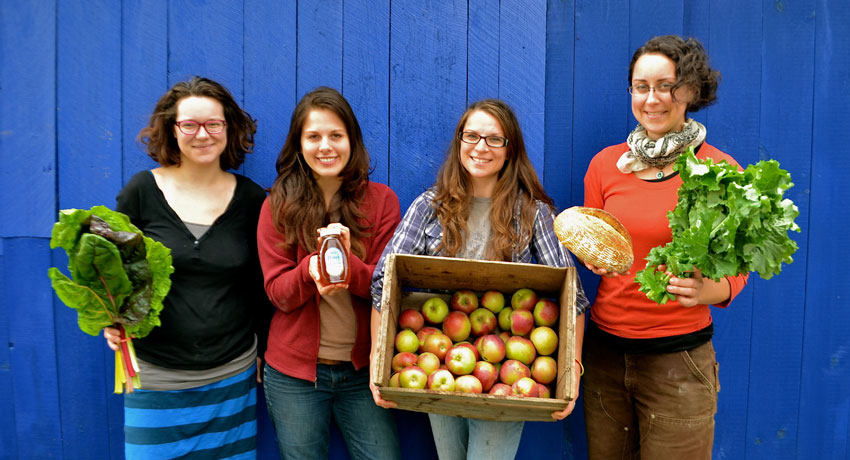 The four VGF worker/owners: Becky Szlosek, Ally Sterling, Rebekah Hanlon, and Ruth Ann. Image provided