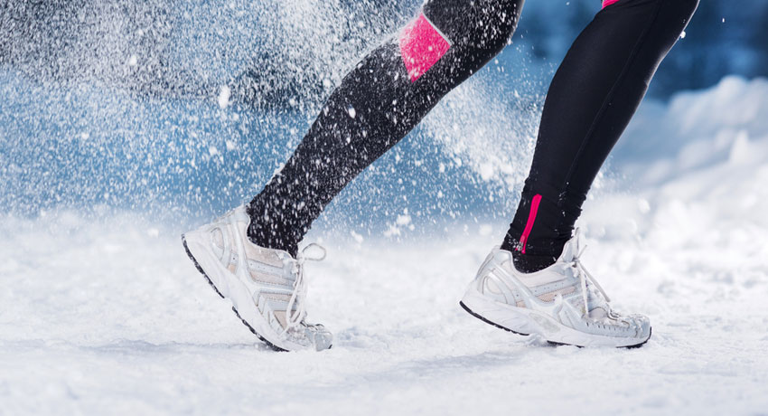 Winter running image via shutter stock