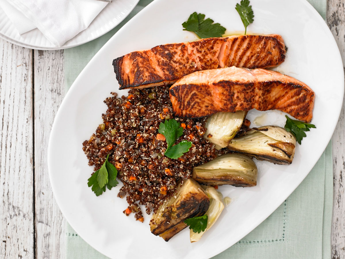 Salmon and quinoa photo provided by Heirloom Kitchen