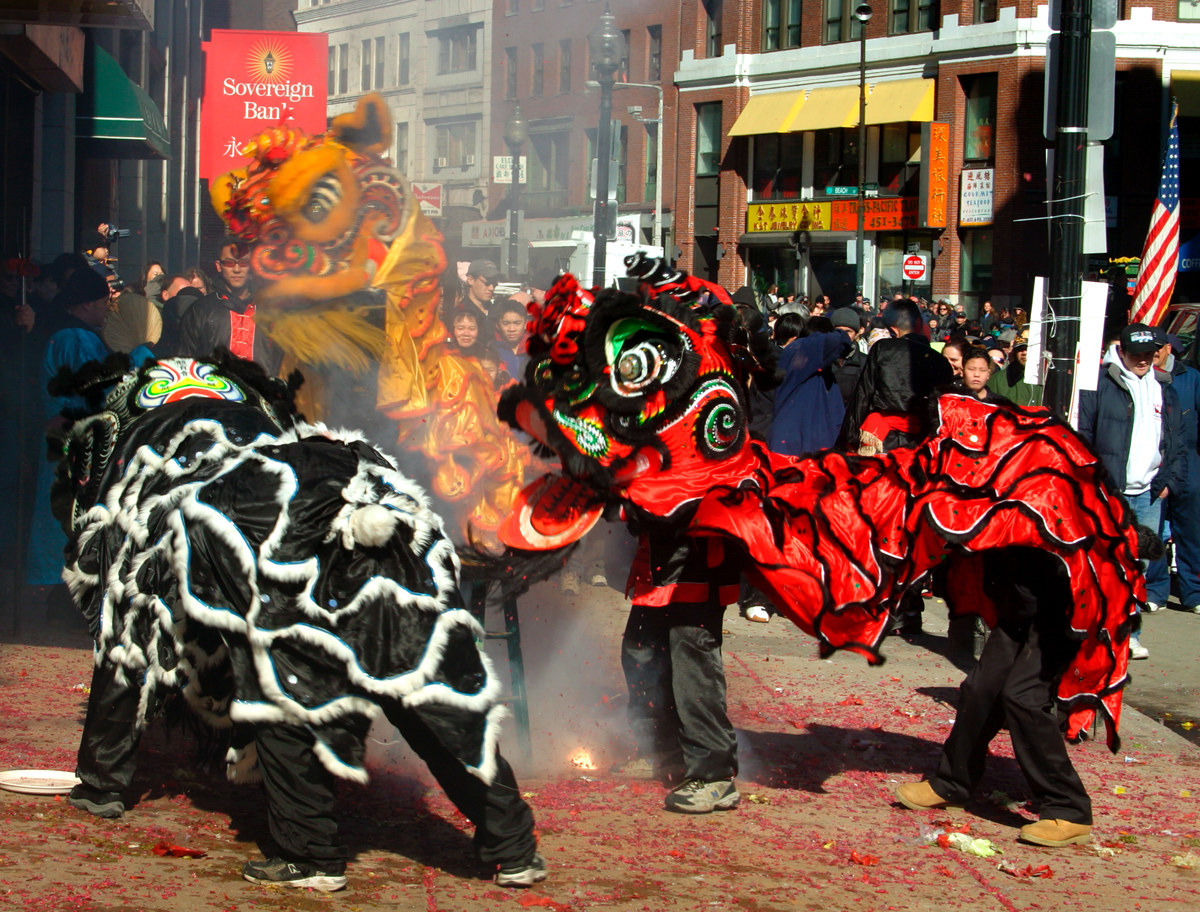 Lion Dance in Boston during Chinese New Year.
