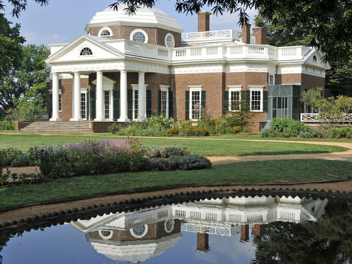 Jefferson's Monticello (Pond Reflection) by Tony Fischer, used under CC BY / Resized from original. 