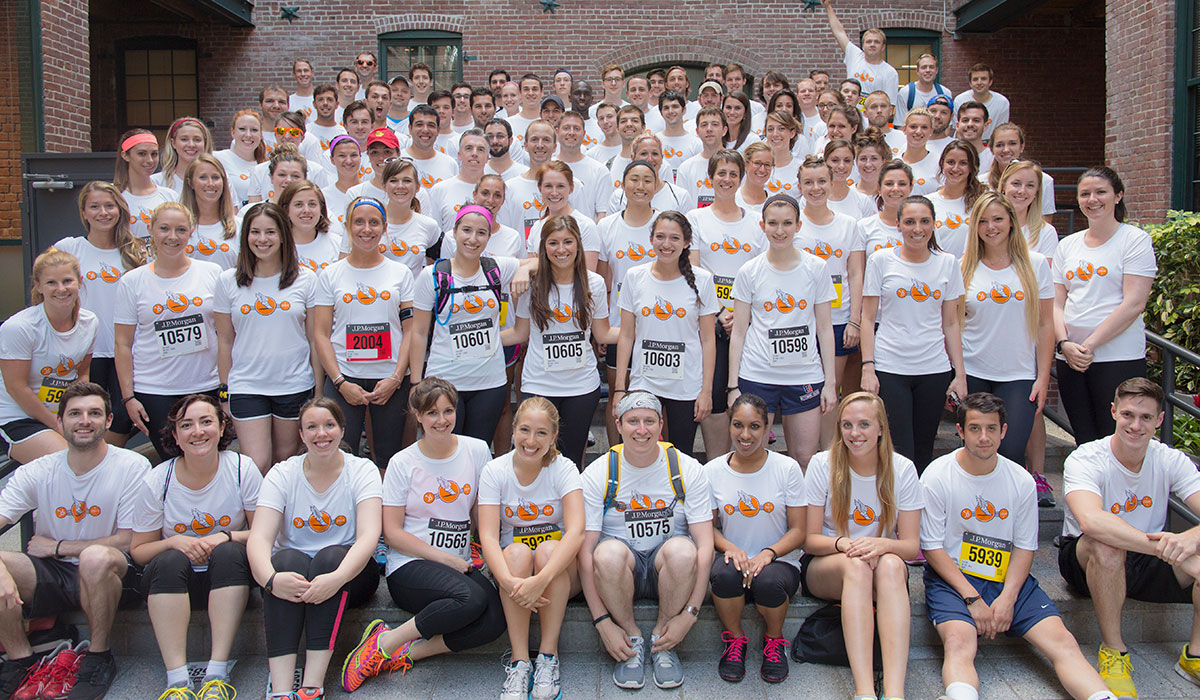 HubSpotters compete at the JP Morgan Corporate Challenge.