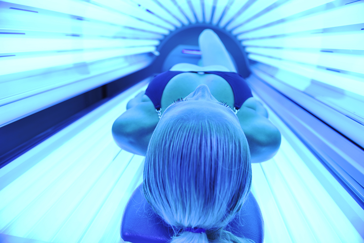 tanning bed image via shutterstock