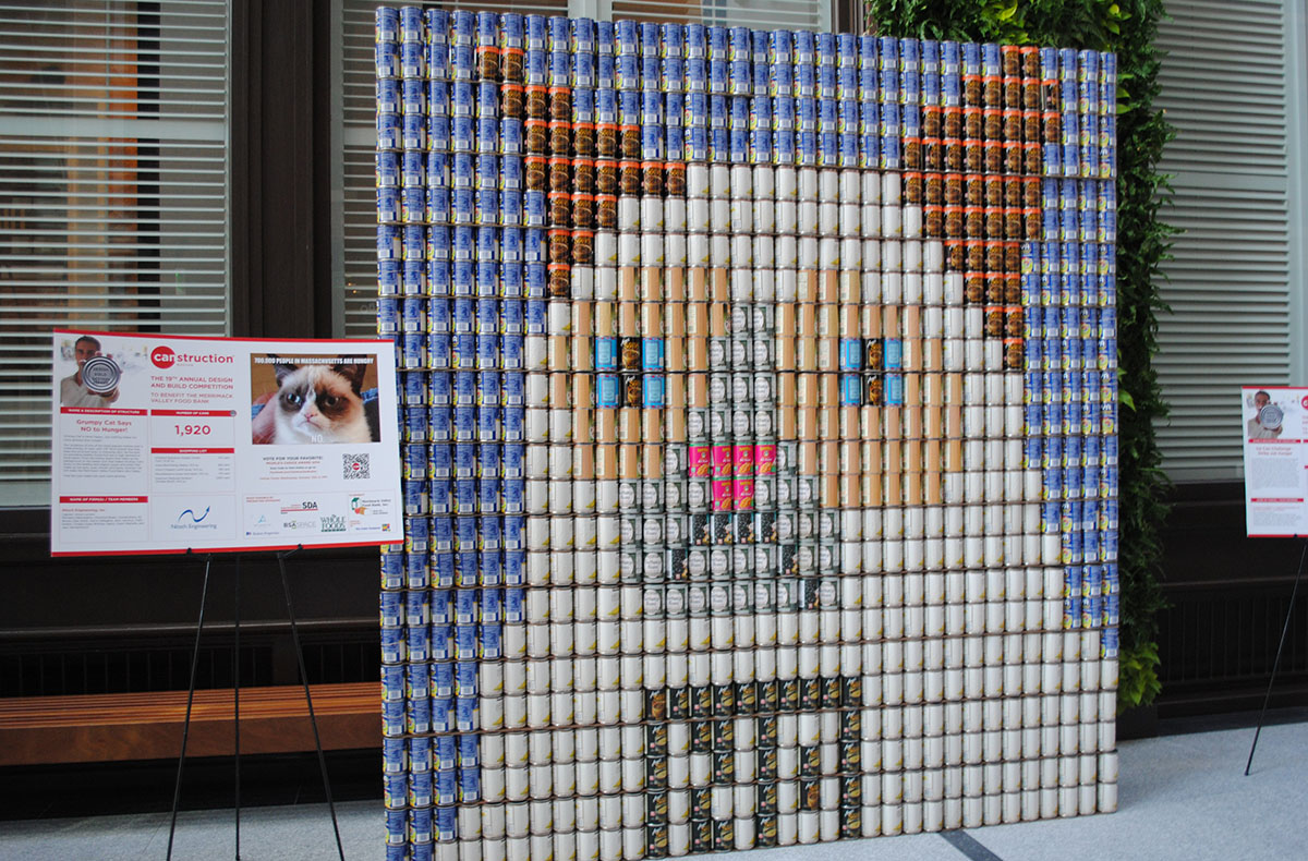 Grumpy Cat Canstruction. Photo by Madeline Bilis
