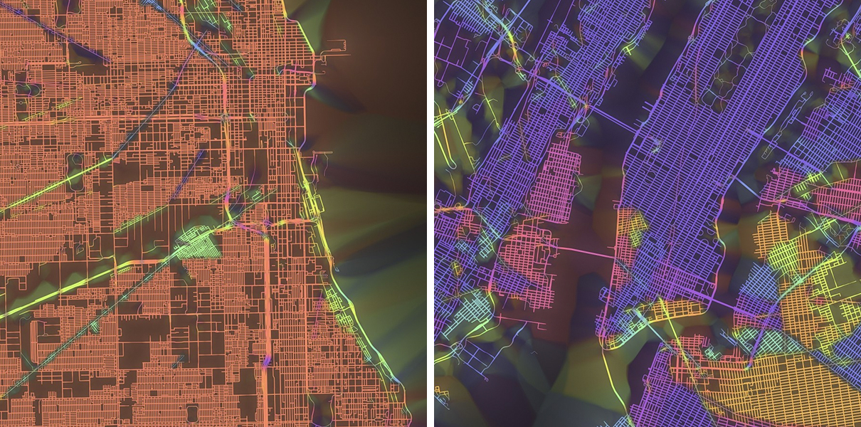 boston vs new york map Street Orientation Maps Show Boston S Charming And Quaint Layout boston vs new york map