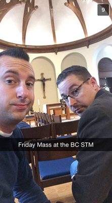 Jesuit Priest Snapchat Winner– photograph provided by Boston College