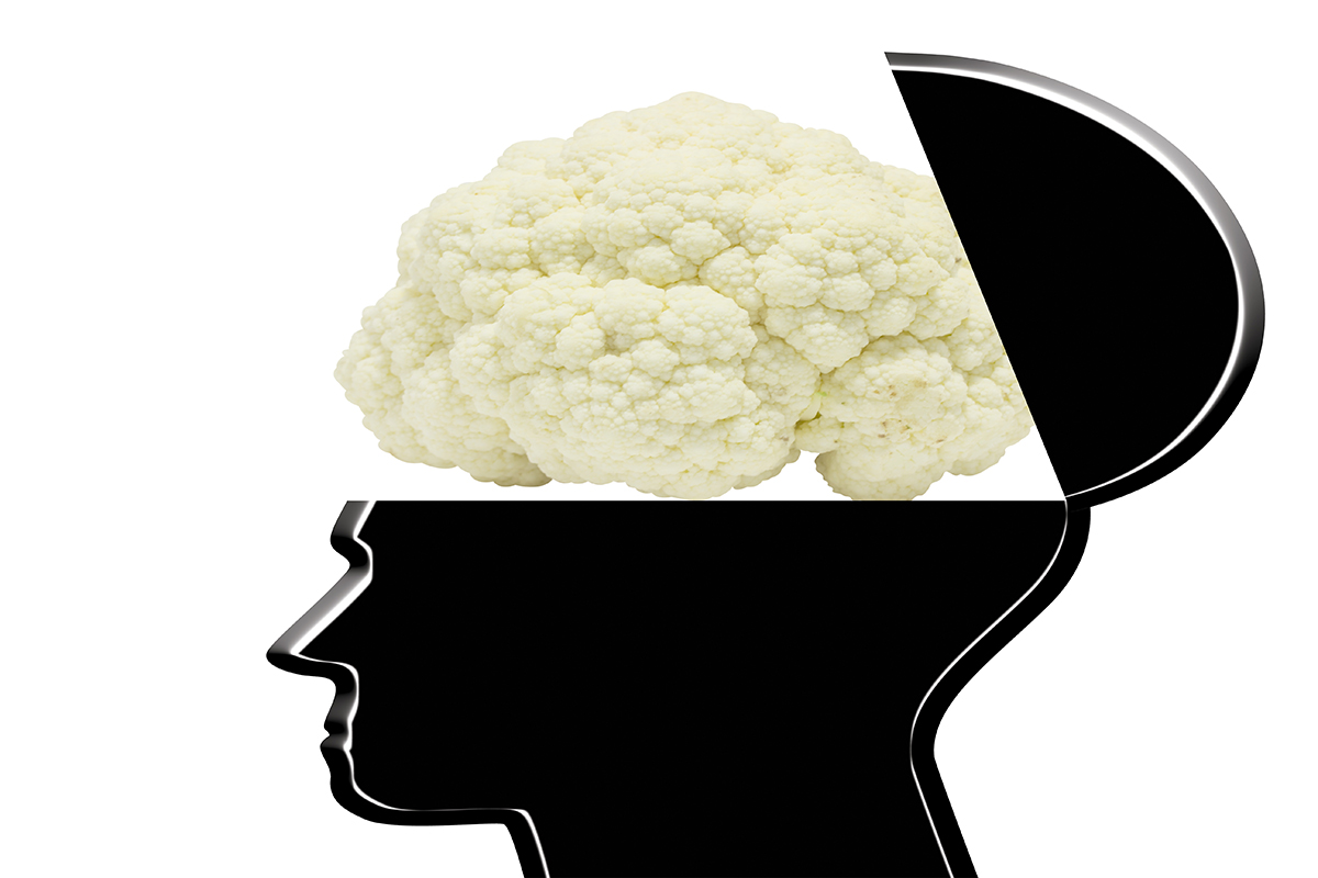 Cauliflower on the brain. Image via shutterstock 