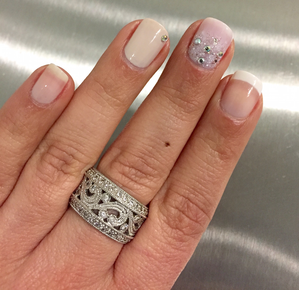 Three bridal nail trends/Photo courtesy of G2O Spa+Salon