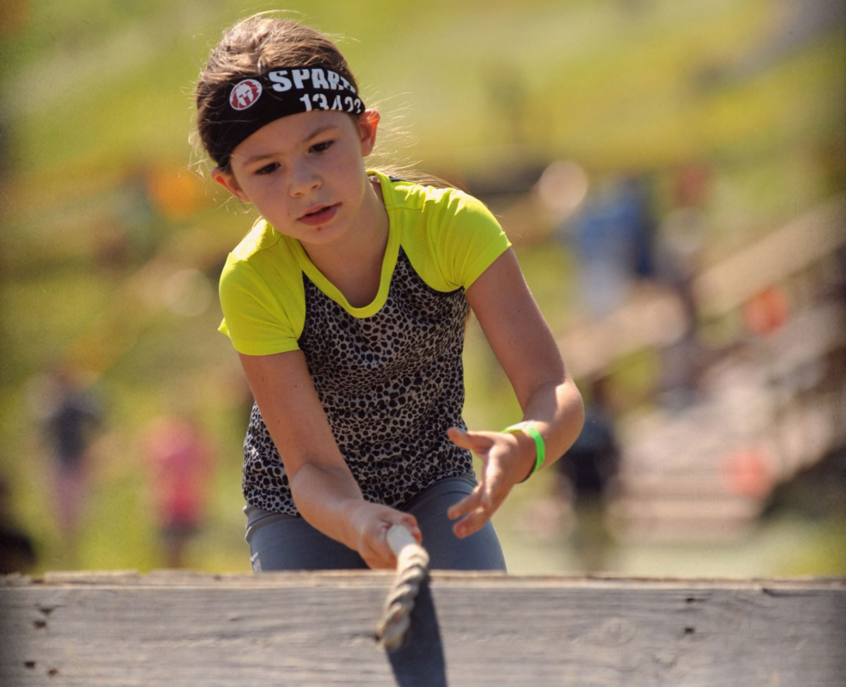 allison competing in the spartan kids race. 