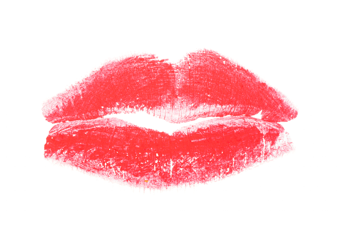 Imprint kissing lips via Shutterstock