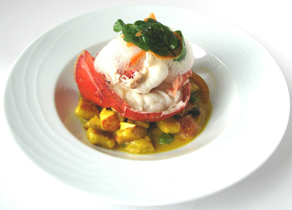 Legal Seafoods' new butter poached lobster with potato gnocchi and a saffron emulsion. Photo provided