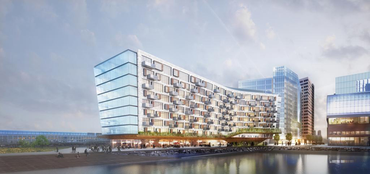 Planned waterfront development on site of Anthony's Pier 4 via Tishman Speyer 