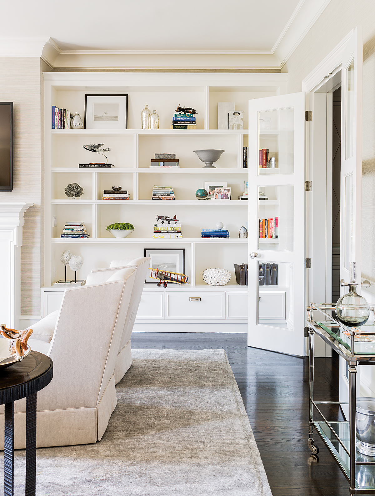 back bay penthouse bookshelf