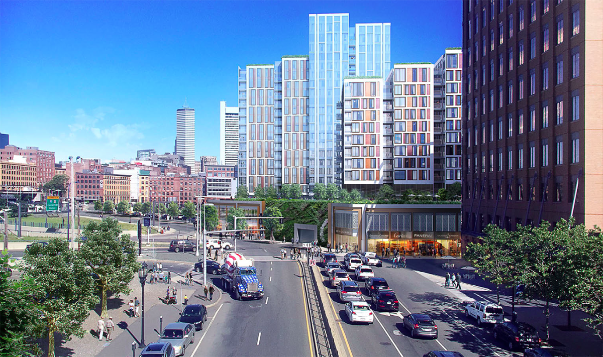 View of M1 & M2 parcells of Seaport Square project. Via Boston Redevelopment Authority