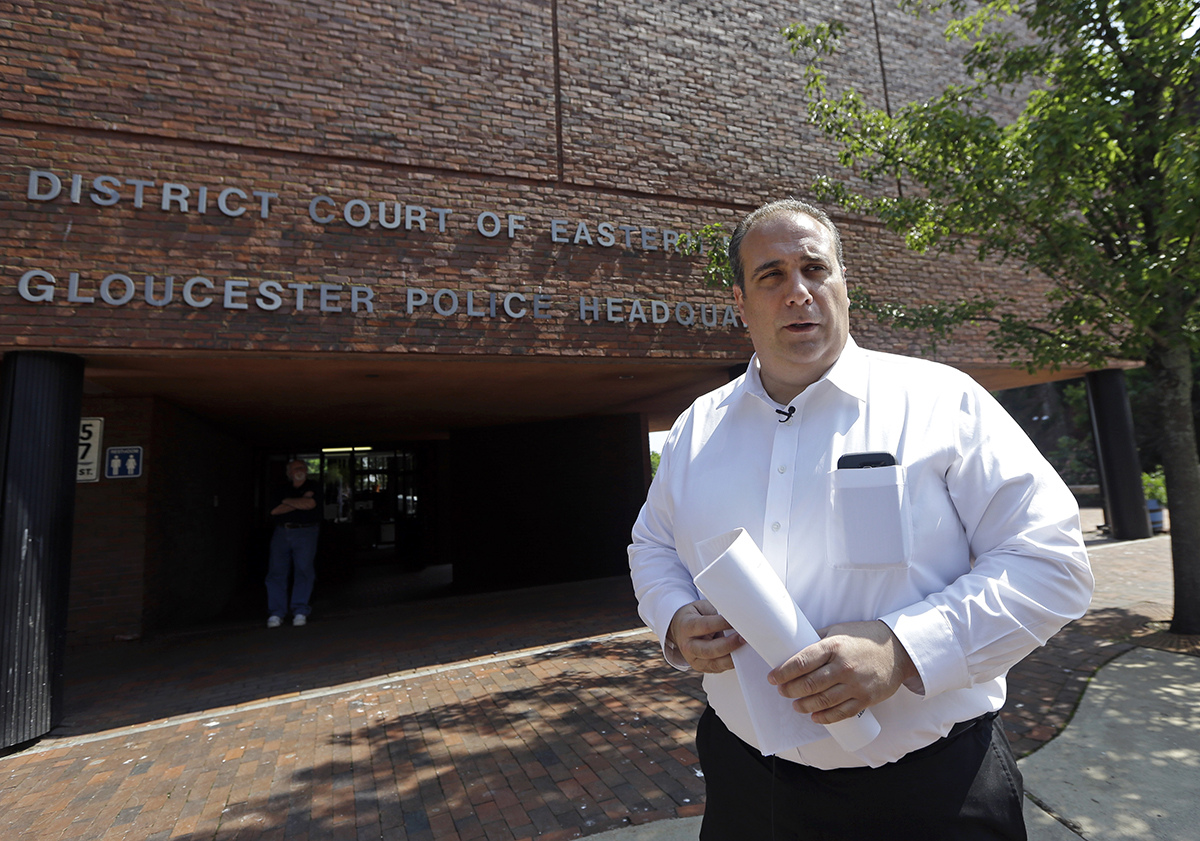 In this July 10, 2015, photo, Gloucester Police Chief Leonard Campanello speaks to The Associated Press in Gloucester, Mass. Gloucester is taking a novel approach to the war on drugs, making the police station a first stop for addicts on the road to recovery. Addicts can turn in their drugs to police, no questions asked, and officers, volunteers and trained clinicians help connect them with detox and treatment services. (AP Photo/Elise Amendola)