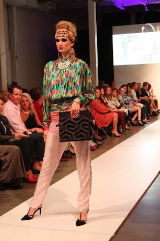 Bright prints and colors dominated designer Andy Jacques's runway collection. / Summer Lin