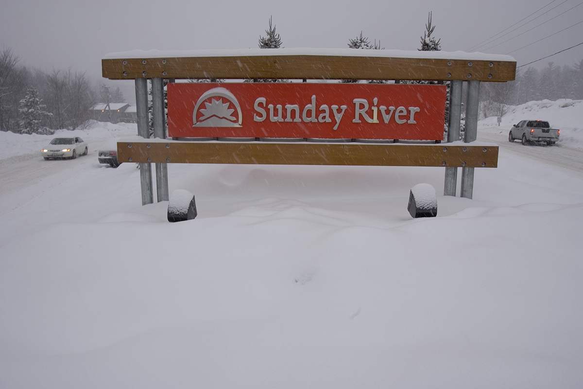 Sunday River's Welcome sign via Boyne Resorts