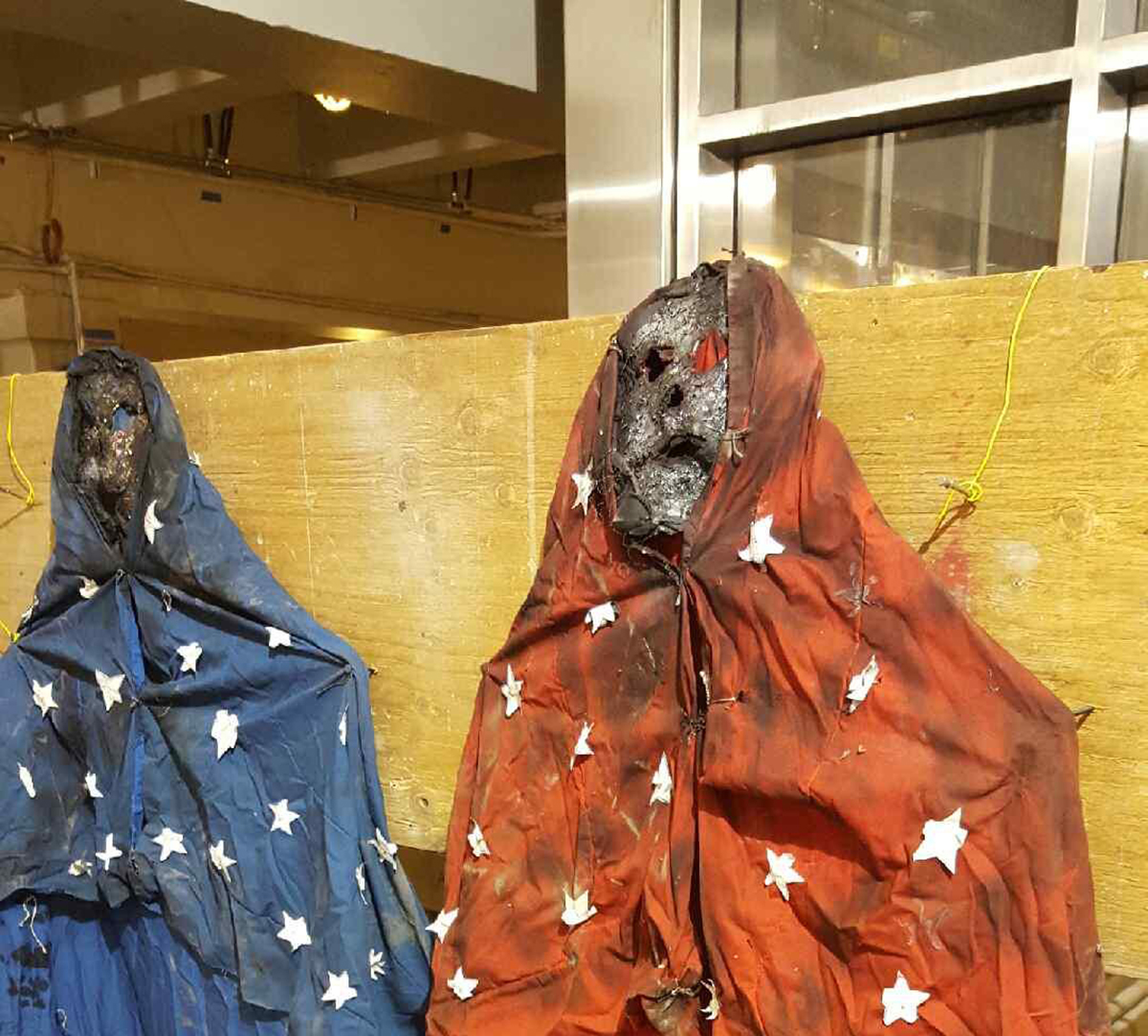 The MBTA discovered these ghoulish figures at Government Center. Photo by Joe Pesaturo via MBTA