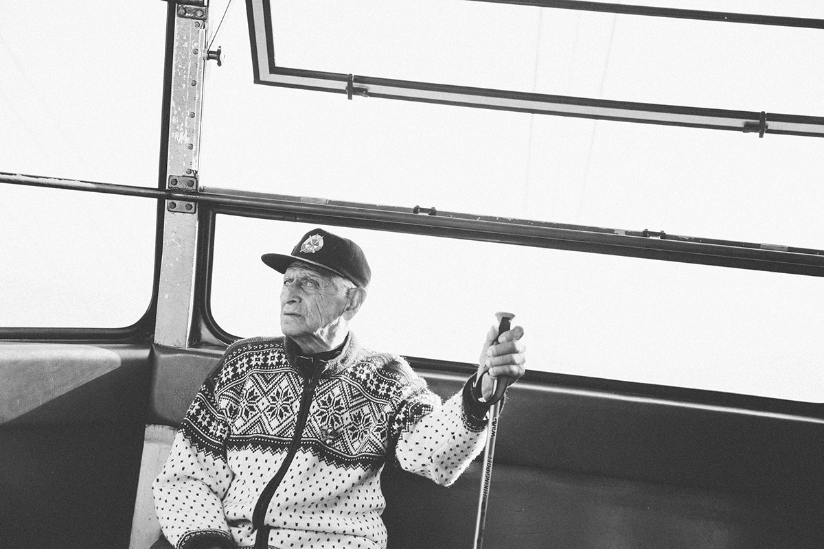 Joe Lahout on the Cannon Tramway. Photo by Christopher Baldwinch via Lahout's