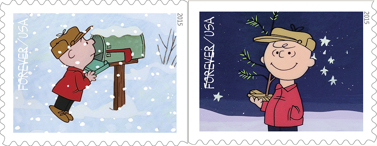 charlie brown christmas stamps